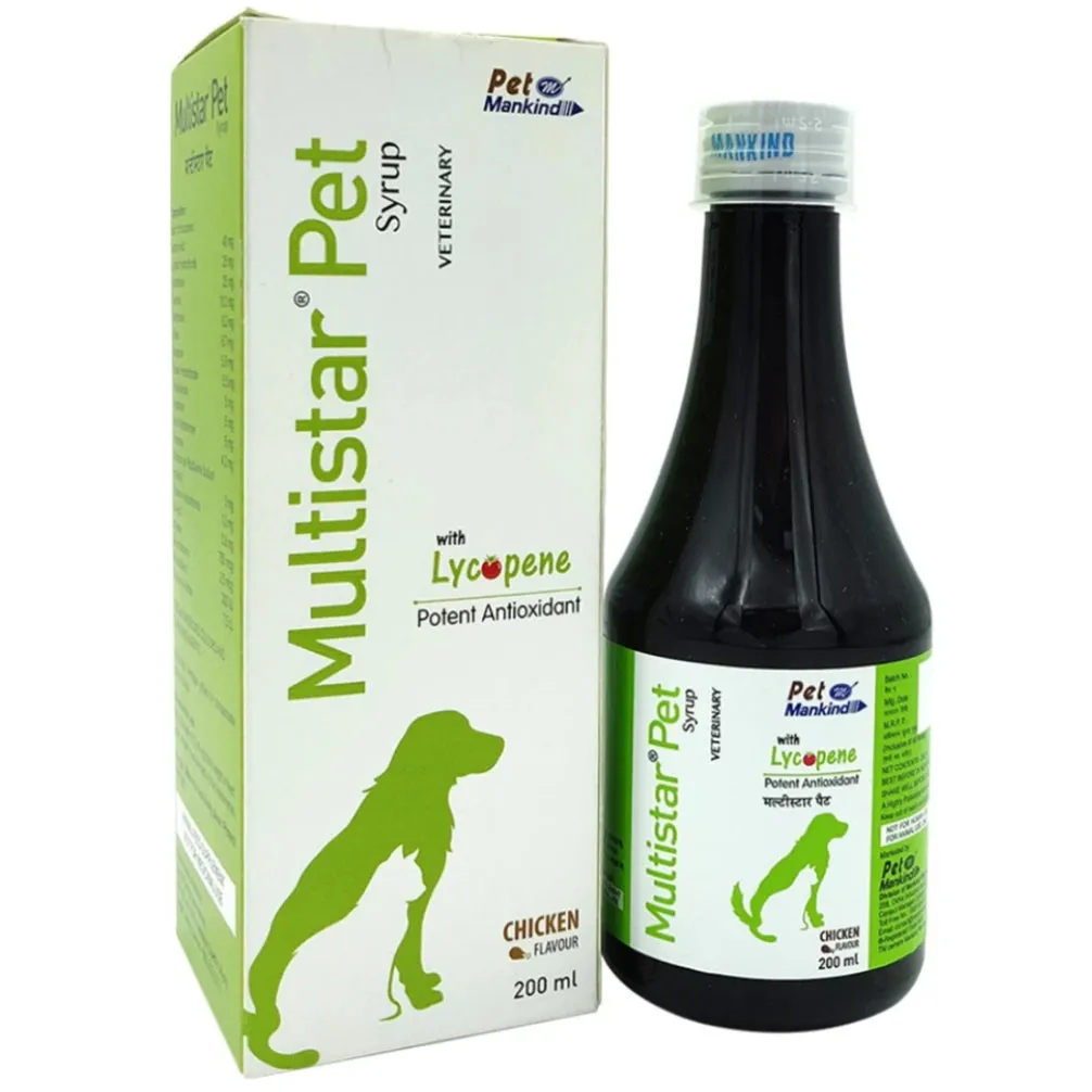 Mankind Multistar Pet Syrup Multivitamin Supplements for Dogs and Cats (200ml)