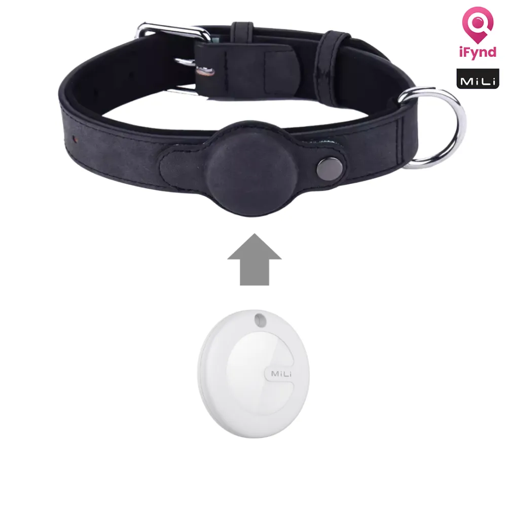 Mitag Anti Loss Device with Collar for Small Dogs (Black) | IOS