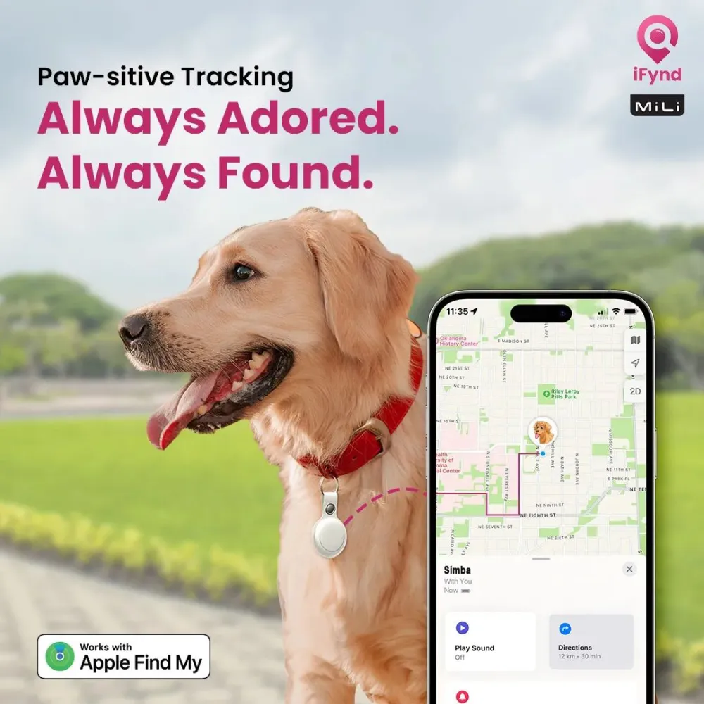 Mitag Anti Loss Device with Keychain for Dogs and Cats (White) | IOS