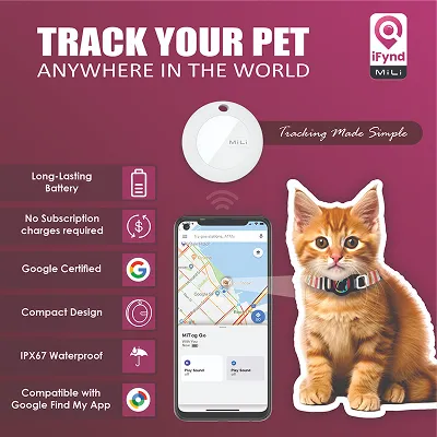 Mitag Go Anti Loss Device with Collar for Cats (Black) | Android
