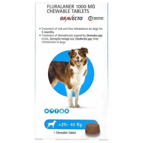 MSD Animal Health Bravecto Tablet 20-40 kg and 4.5-10 kg Combo