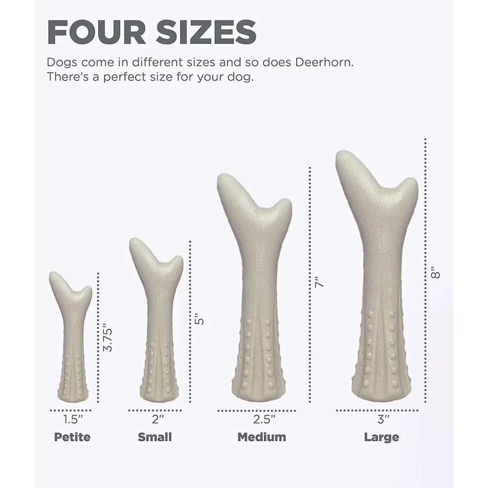 Outward Hound Petstages Deerhorn Durable Chew Toy for Dogs (White)