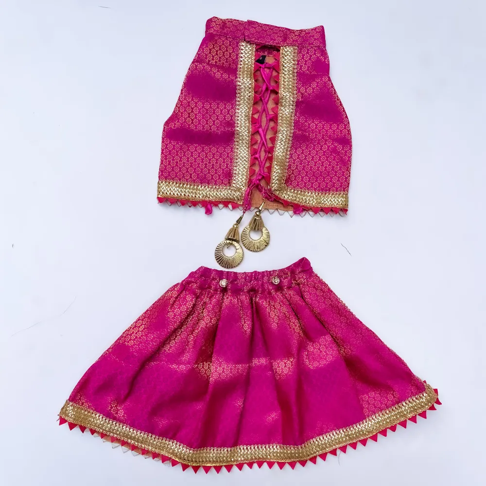 Pawgypets Brocade Lehenga for Dogs and Cats (Pink)