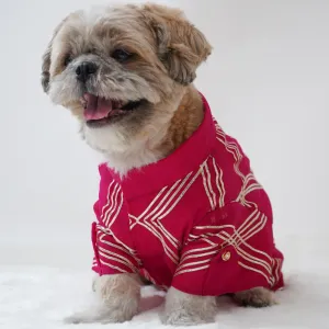 Pawgypets Festive Gota Shirt for Dogs (Hot Pink)