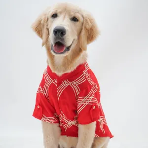 Pawgypets Festive Gota Shirt for Dogs (Red)