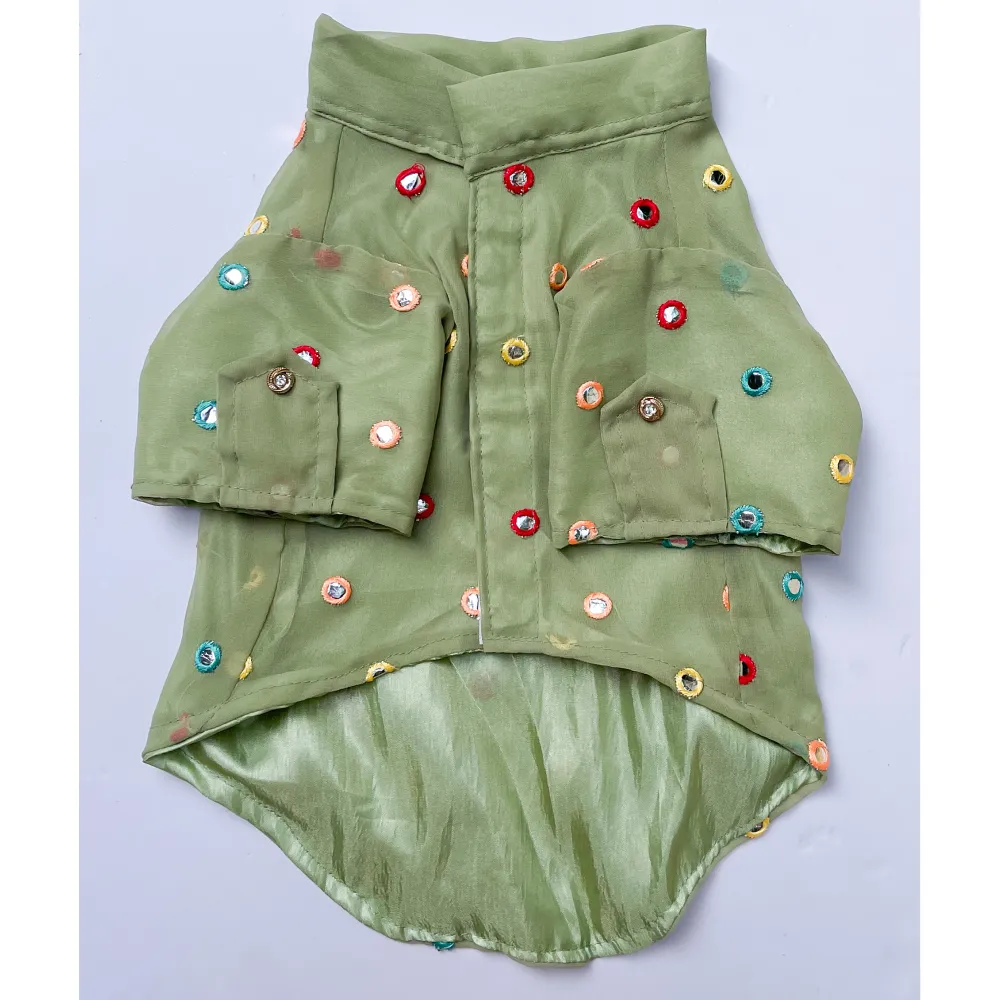 Pawgypets Festive Shirt for Dogs and Cats (Pista Green)