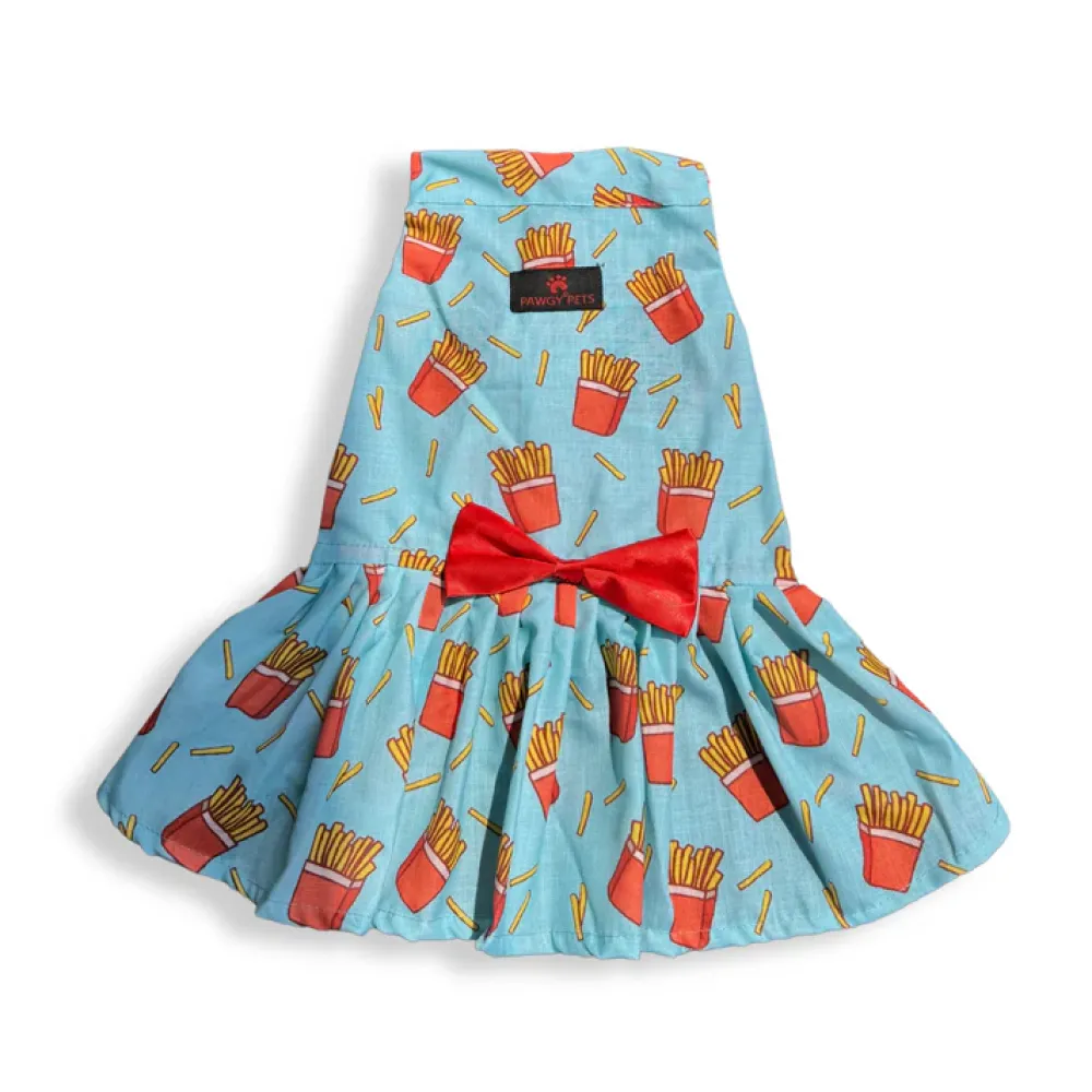Pawgypets Fries Over Guys Dress for Dogs (Blue)