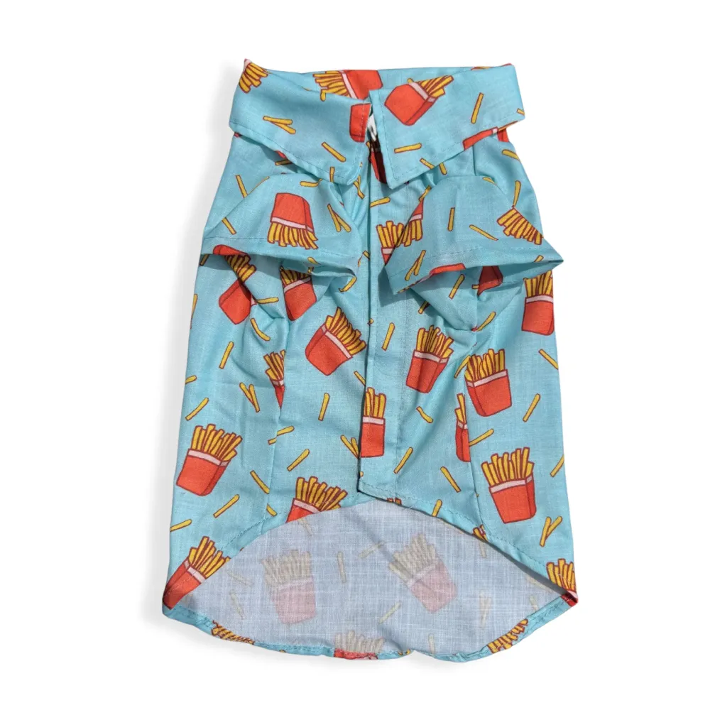 Pawgypets Fries Over Guys Shirt for Dogs (Blue)