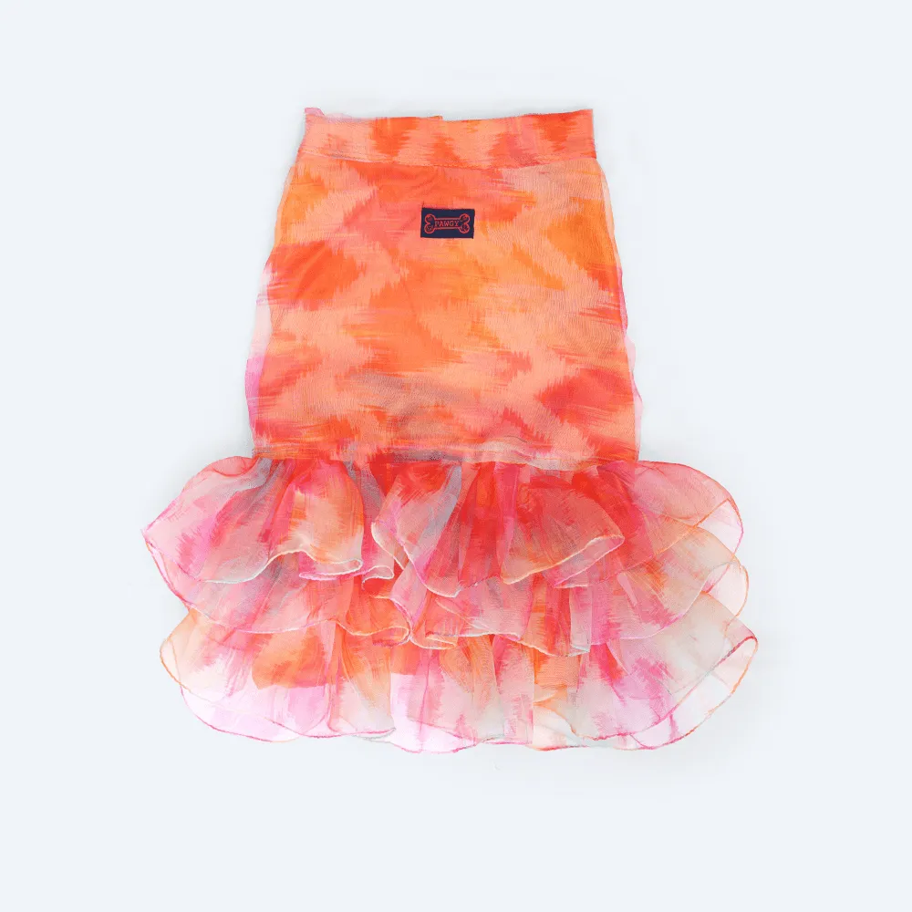 Pawgypets Frill Dress for Dogs and Cats (Orange)