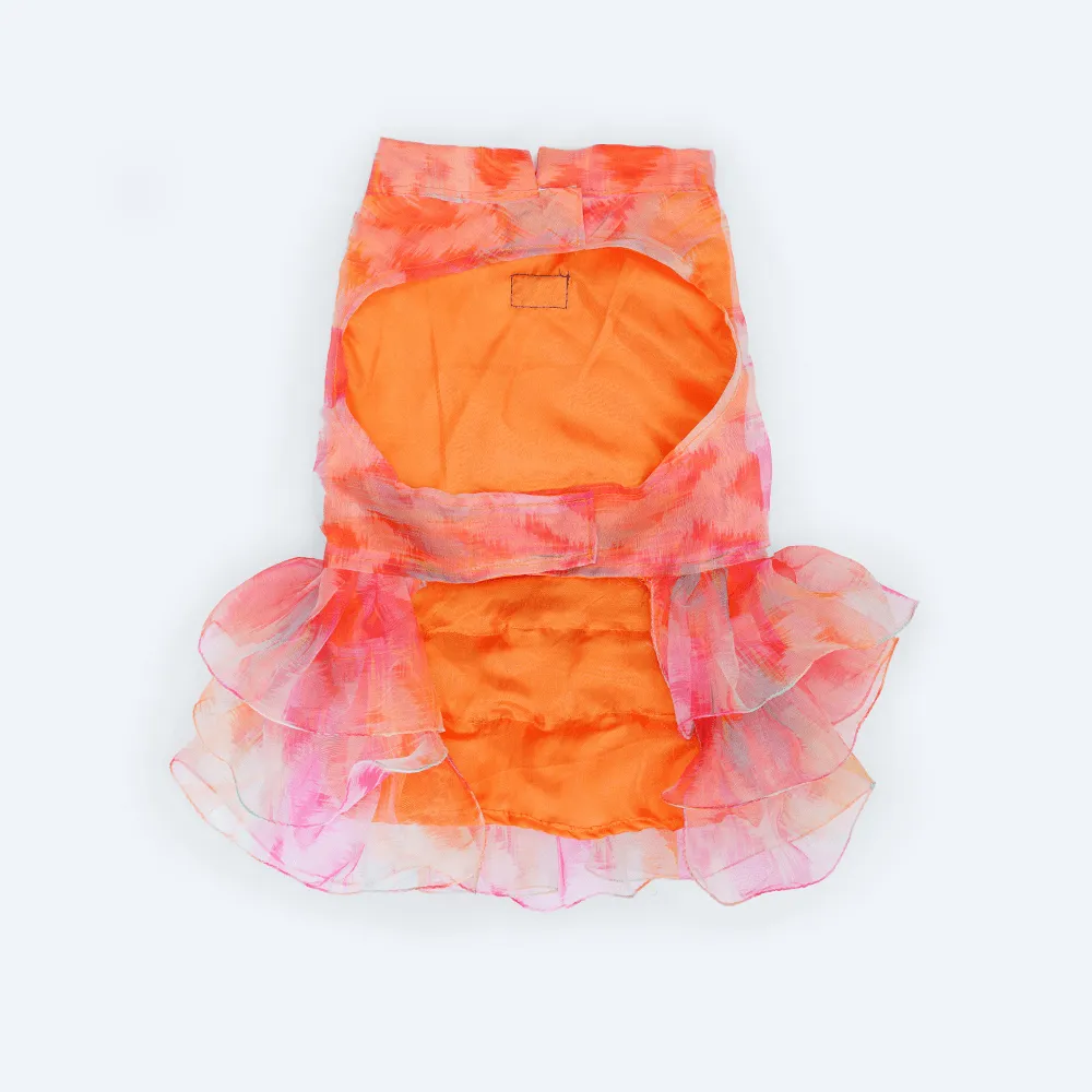 Pawgypets Frill Dress for Dogs and Cats (Orange)