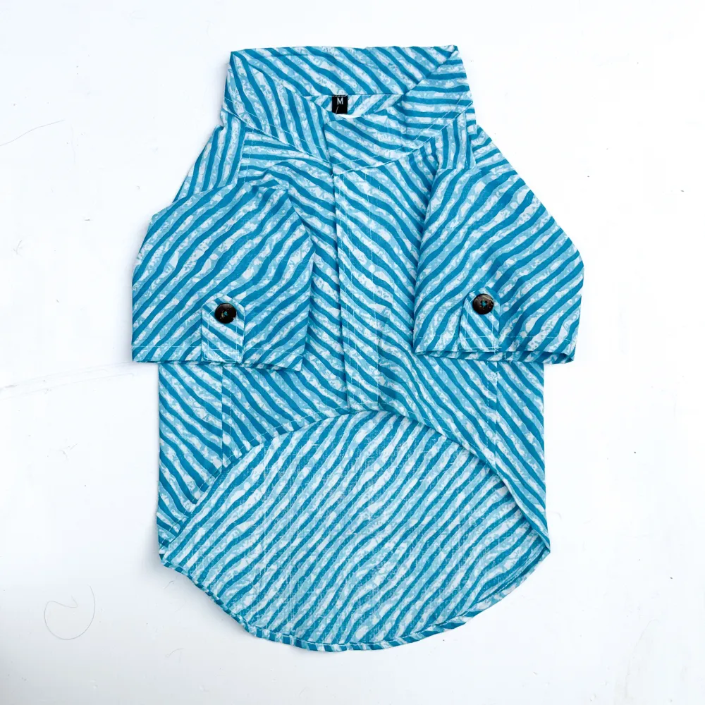Pawgypets Lehriya Kurta for Dogs and Cats (Blue)