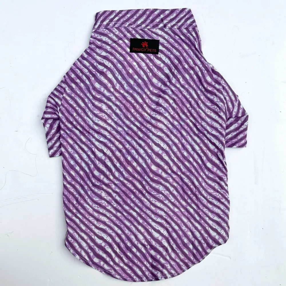 Pawgypets Lehriya Kurta for Dogs and Cats (Purple)