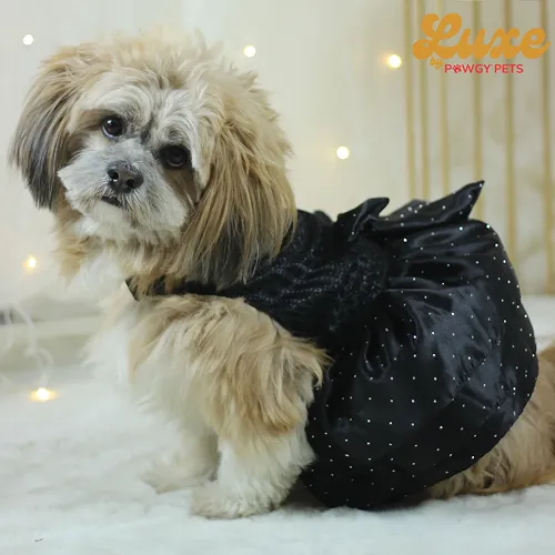Pawgypets Luxe Balloon Dress for Dogs and Cats (Black)