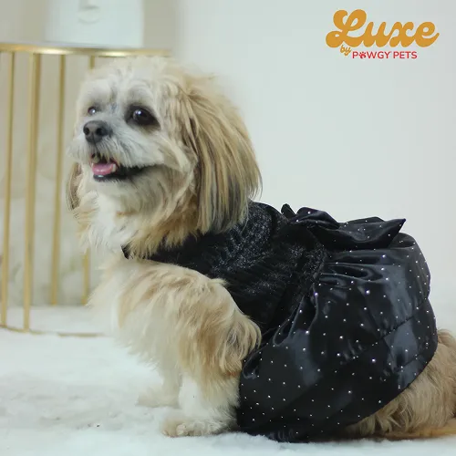 Pawgypets Luxe Balloon Dress for Dogs and Cats (Black)