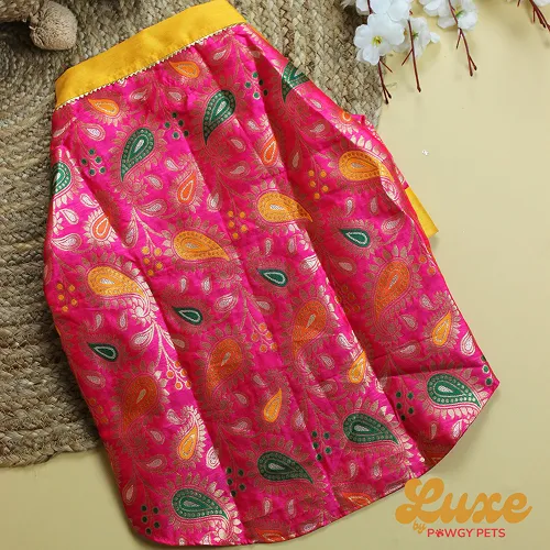 Pawgypets Luxe Barcade Kurta for Dogs and Cats (Pink)