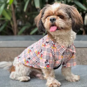 Pawgypets Mickey Check Shirt for Dogs (Beige)