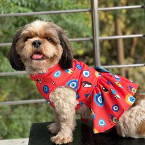 Pawgypets Nazar Na Lage Dress for Dogs (Red)