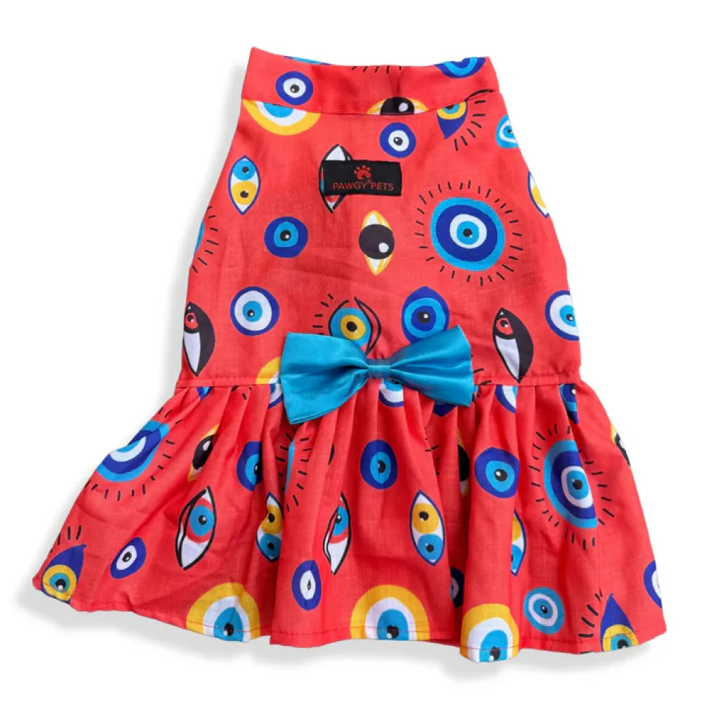 Pawgypets Nazar Na Lage Dress for Dogs (Red)