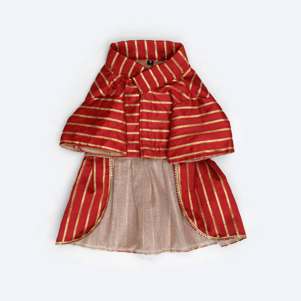 Pawgypets Occasion Wear Gota Dress for Dogs and Cats (Red)