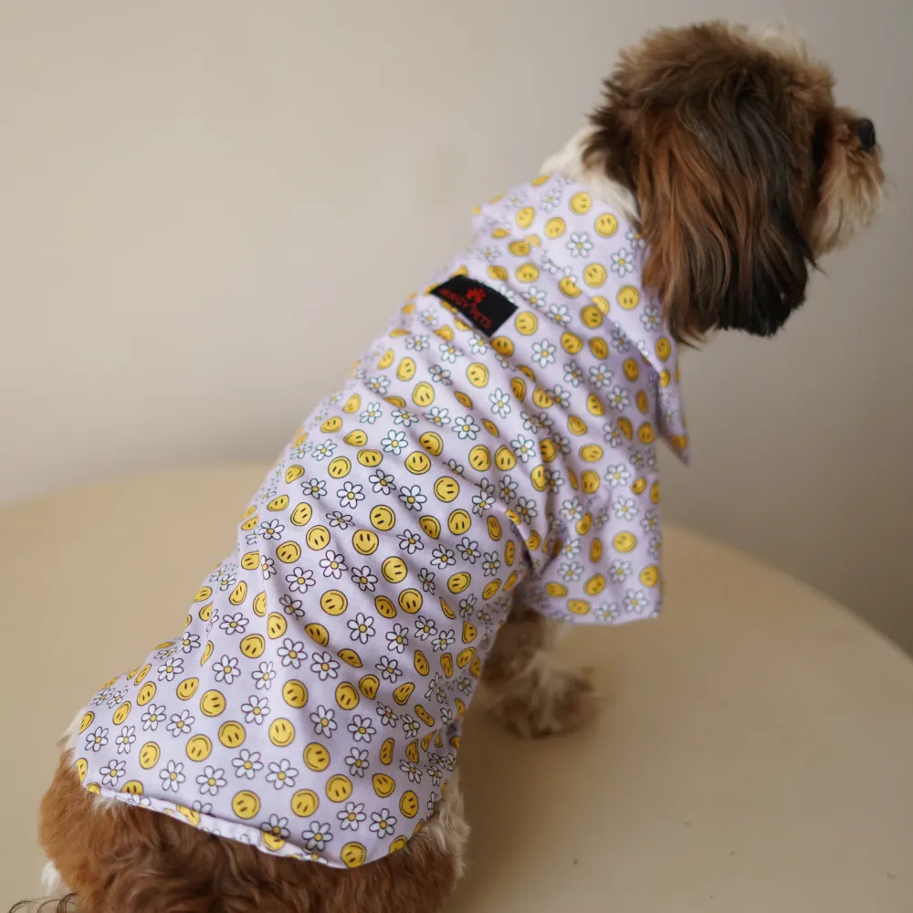 Pawgypets Smiley O Clock Shirt for Dogs (Lavender)