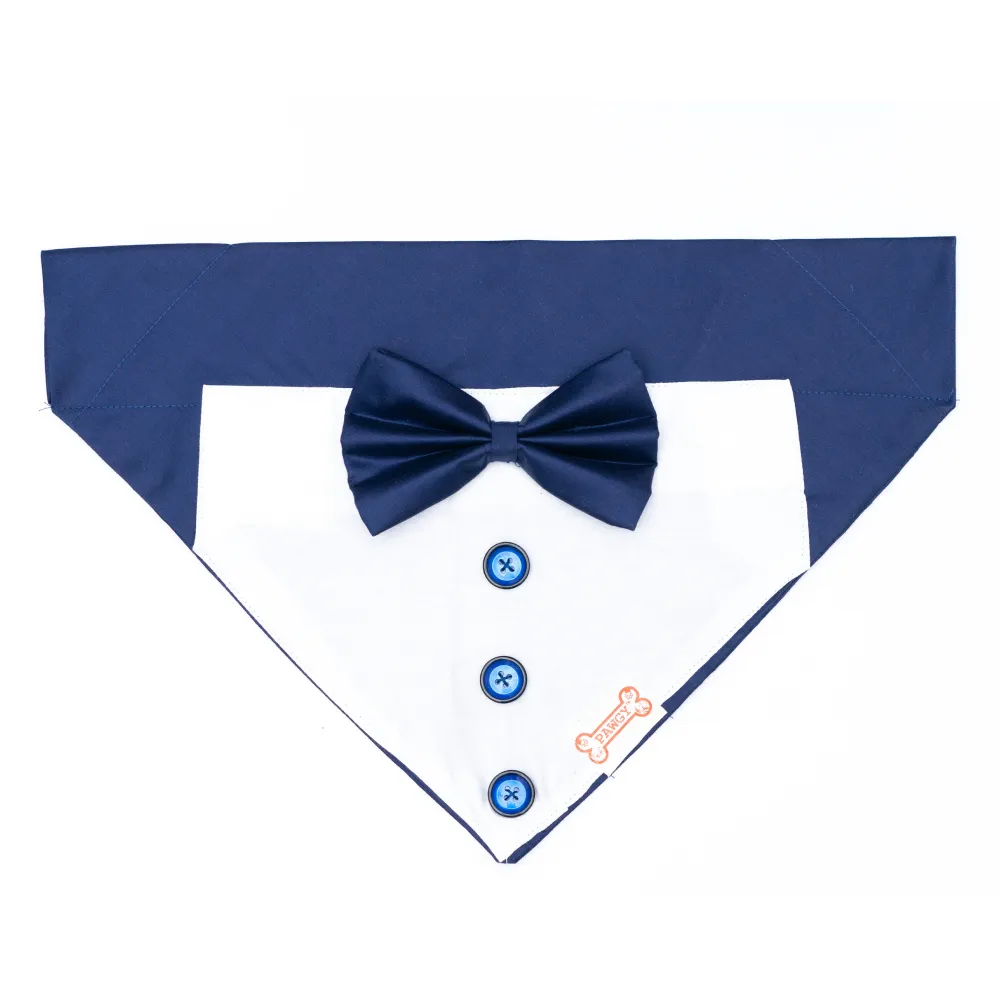 Pawgypets Tuxedo Bandana for Dogs and Cats (Blue)