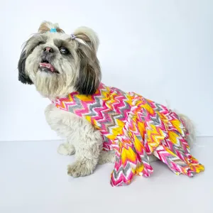 Pawgypets Zig Zag Dress for Dogs and Cats (Pink)