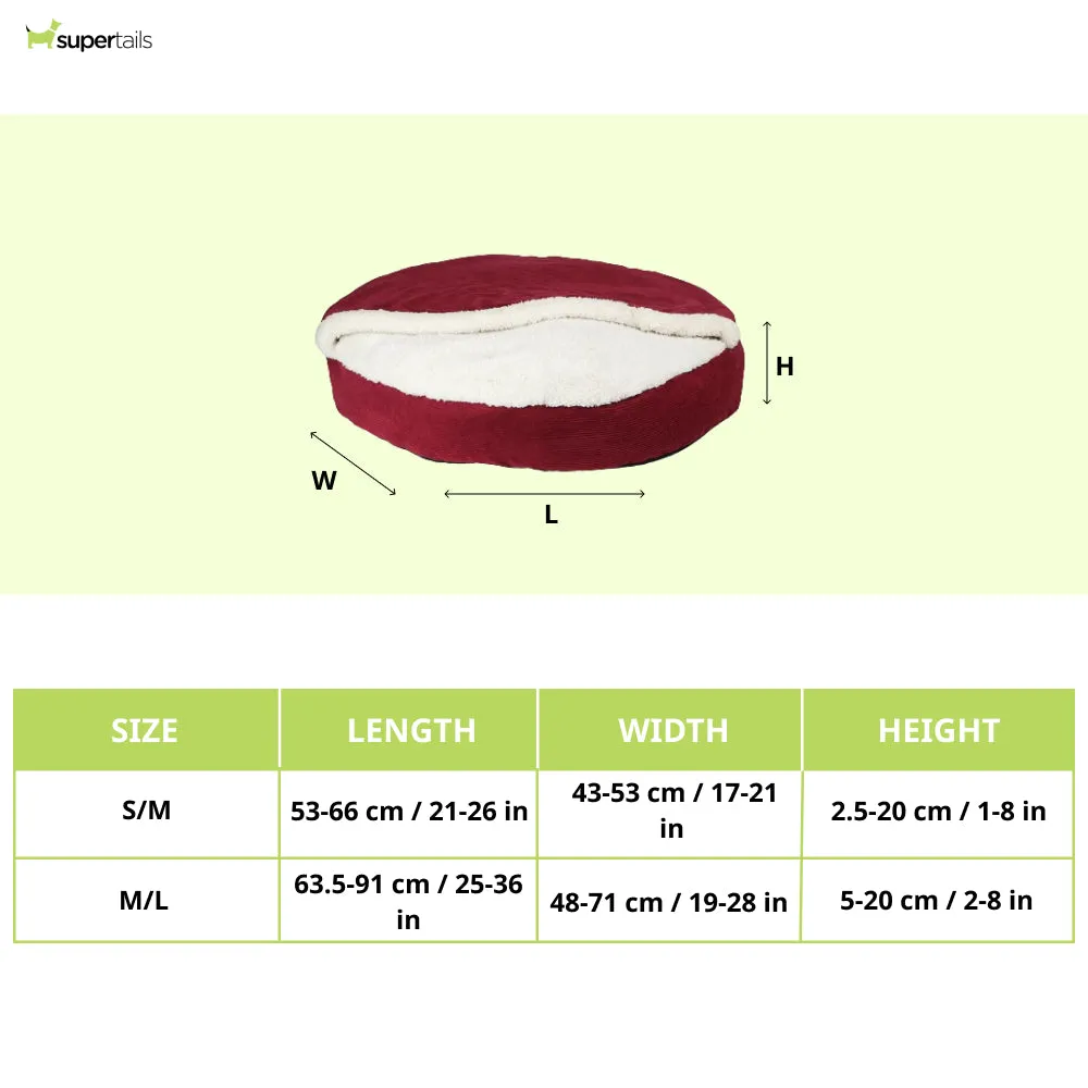 Pawpourri Furry Snuggler Bed for Dogs and Cats (Red)