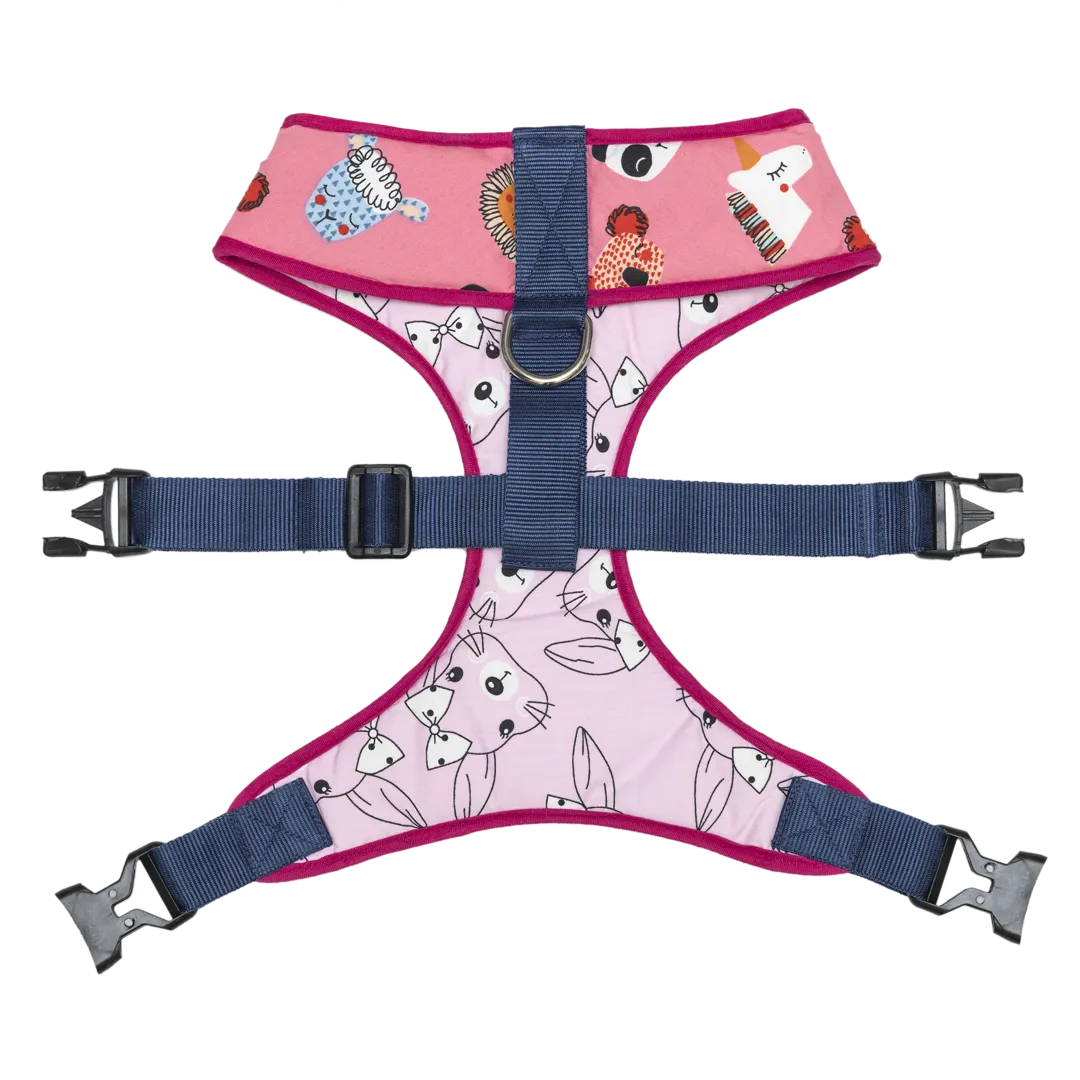 Pet And Parents Pink Faces Reversible Harness for Dogs