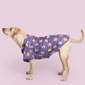 Pet Set Go Funky Cats Print Cotton Shirt for Dogs (Purple)