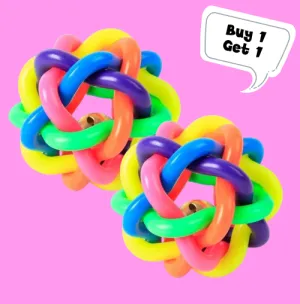 Pet Vogue Bouncy Rubber Ball for Dogs | For Medium Chewers (Buy 1 Get 1)