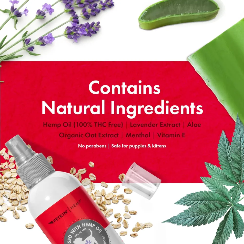 Petkin Lavender Hemp Calming itch Spray for Dogs and Cats