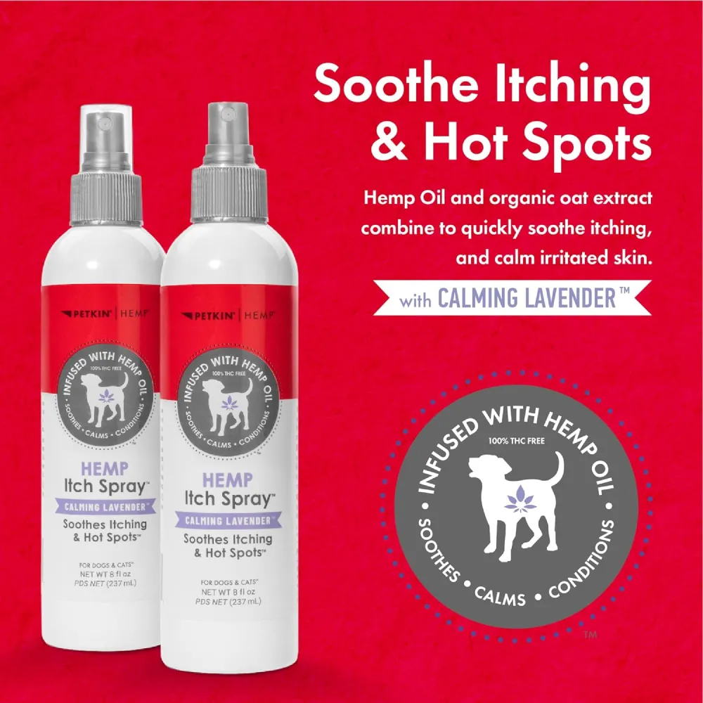 Petkin Lavender Hemp Calming itch Spray for Dogs and Cats