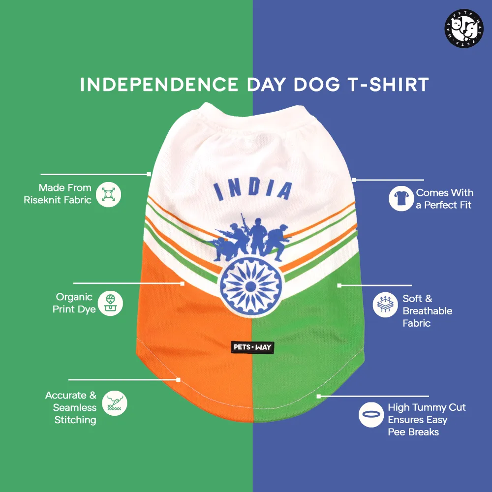 Pets Way Style 2 Republic Day T Shirt for Dogs