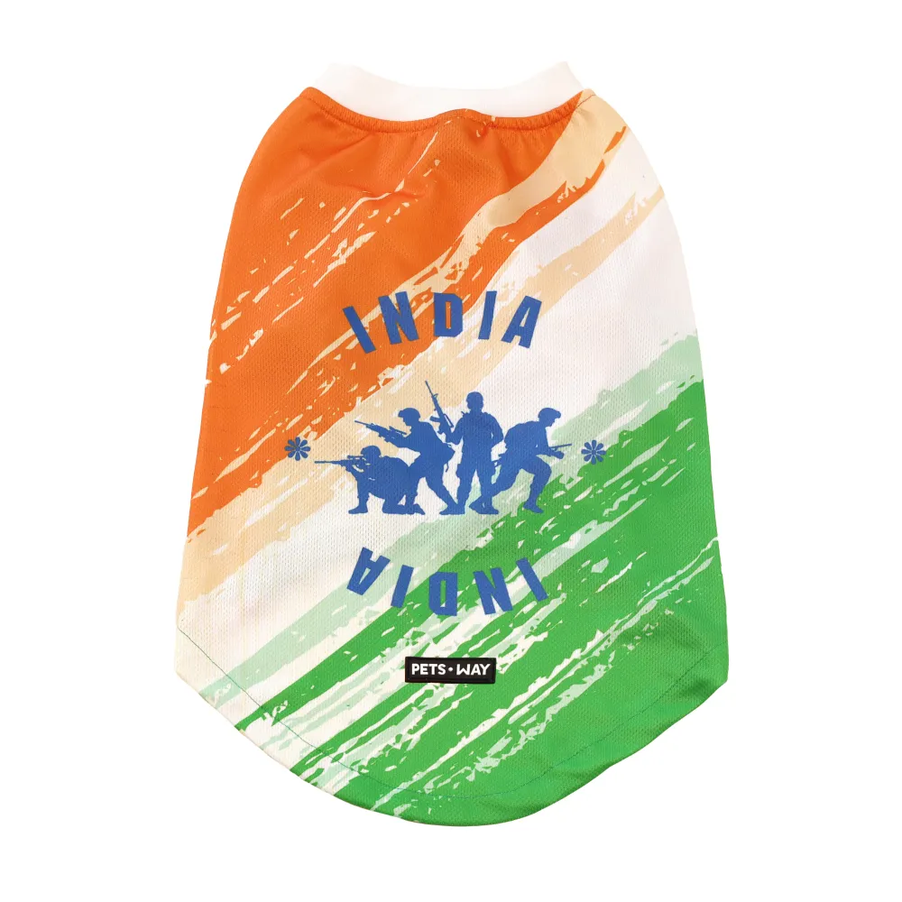 Pets Way Style 2 Republic Day T Shirt for Dogs