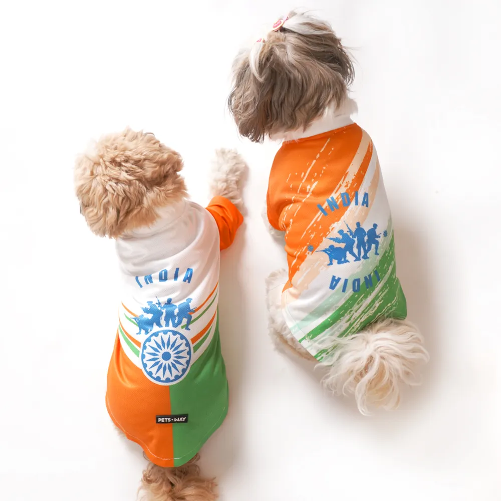 Pets Way Style 2 Republic Day T Shirt for Dogs