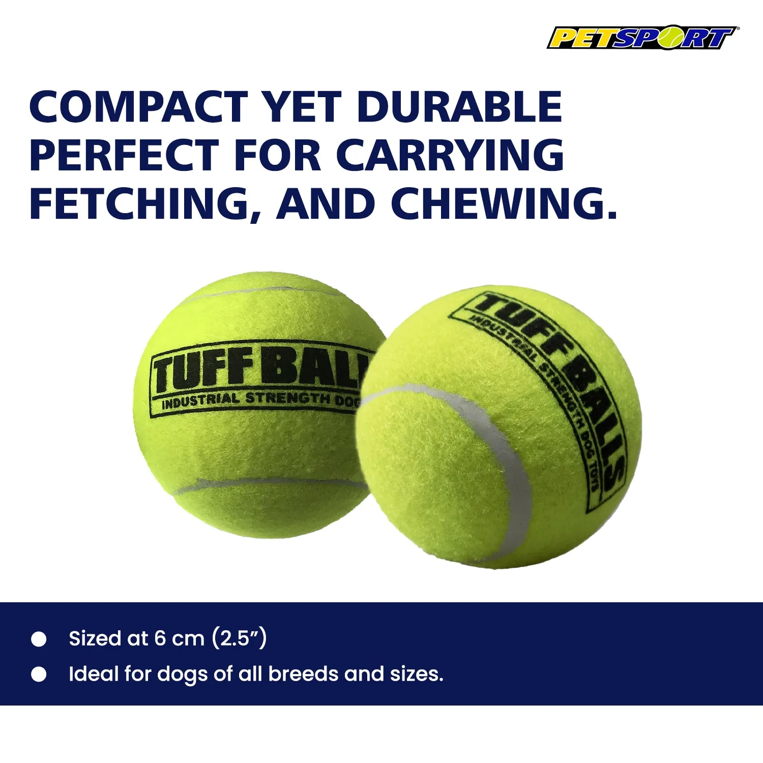 PetSport Tuff Balls Toy for Dogs (Yellow)