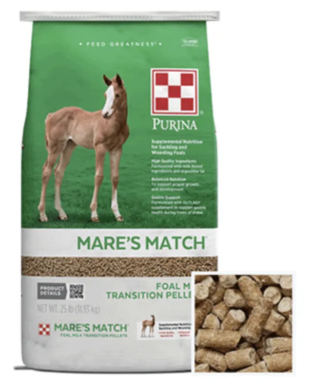 Purina Mares Match Foal Milk Transition Pellets 25 LBS