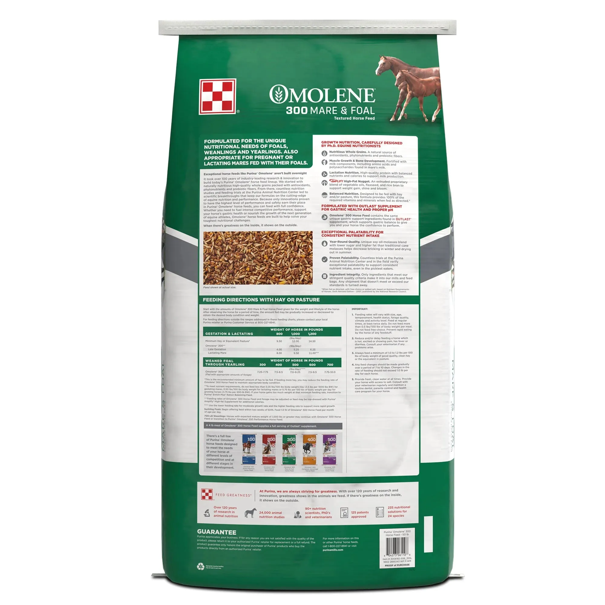Purina OMOLENE 300 MARE   FOAL BG TEXT 50# 1/8