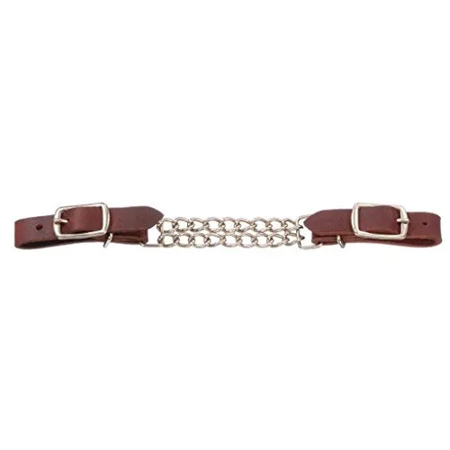 Royal King Leather Curb Strap with Double Chain
