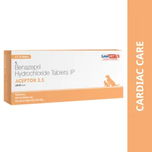 Savavet Aceptor (Benazepril Hydrochloride) Tablet for Dogs and Cats (pack of 10 tablets)