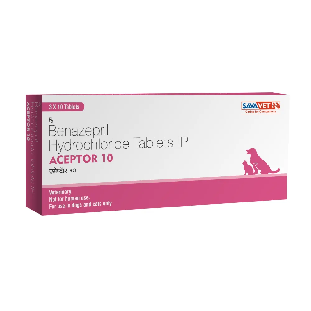 Savavet Aceptor (Benazepril Hydrochloride) Tablet for Dogs and Cats (pack of 10 tablets)