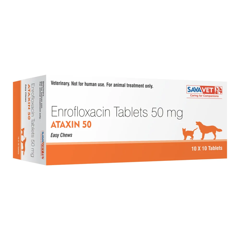 Savavet Ataxin (Enrofloxacin) Tablet (Pack of 10) And Intas Pomisol Ear Drops for Dogs & Cats (15ml) Combo