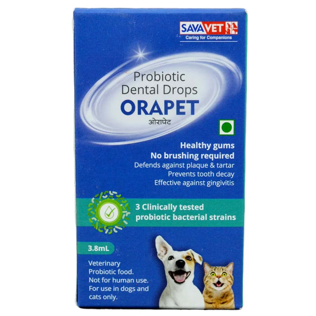 Savavet Orapet Probiotic Dental Drops for Dogs and Cats (3.8 ml)