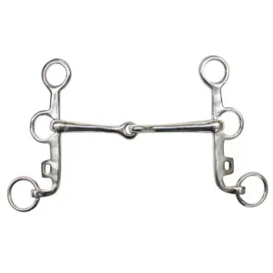 Showman Stainless steel Argentine Snaffle. 5" Broken Mouth