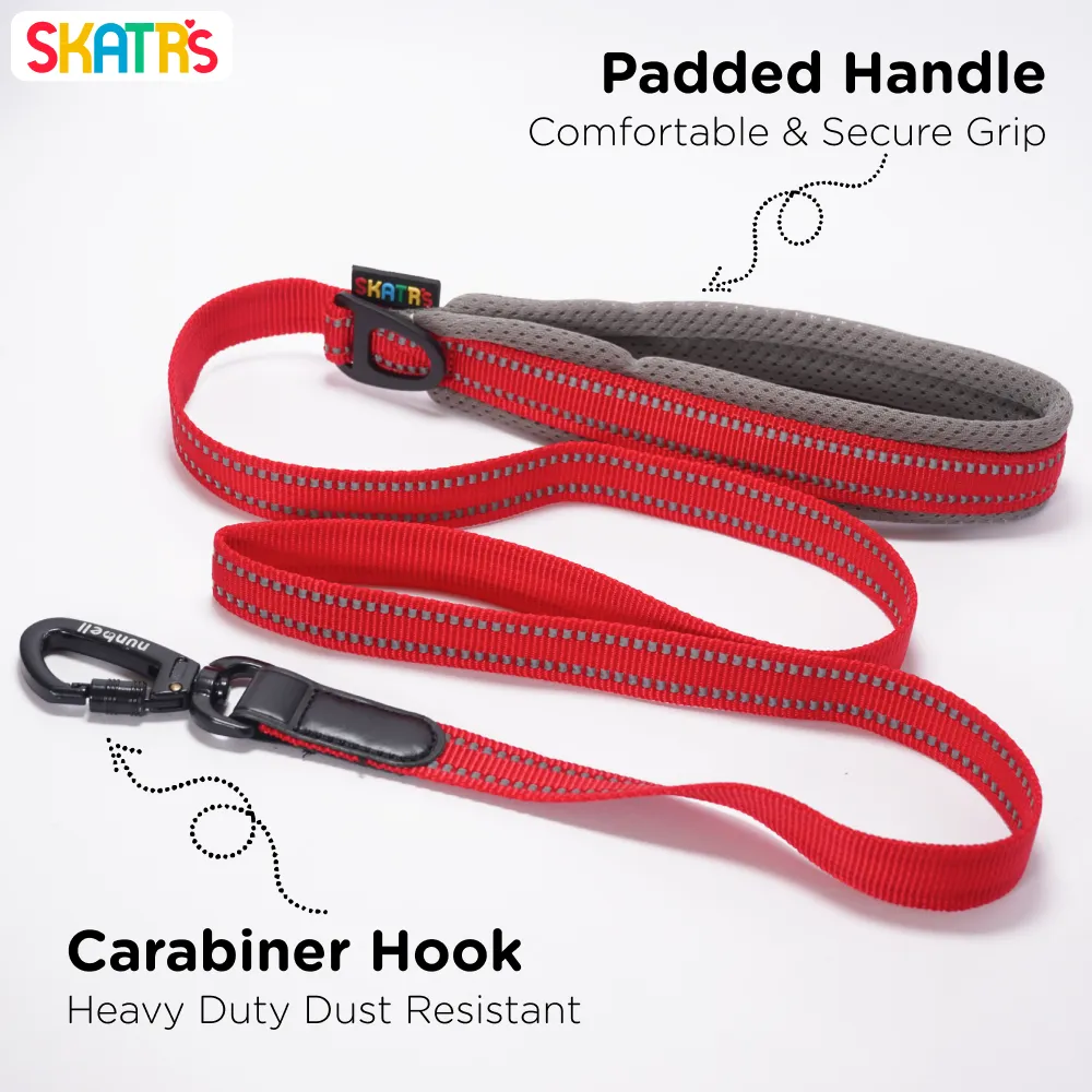 Skatrs Adventure in Style & Comfort Fiery Leash for Dogs and Cats (Red)