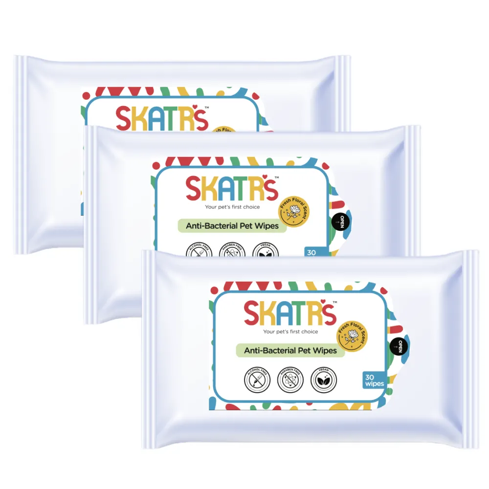 Skatrs Antibacterial Cleaning Wipes for Dogs and Cats