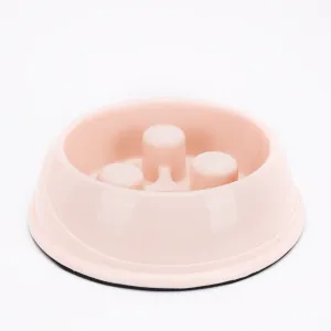 Skatrs Antiskid Slow Feeder Bowl for Dogs and Cats (Pink)