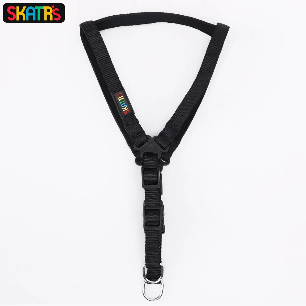 Skatrs Padded Nylon Y Harness for Dogs & Cats (Black)