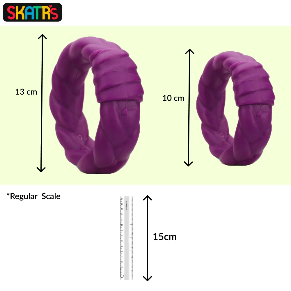 Skatrs Rubber Twisted Ring Toy for Dogs (Purple)