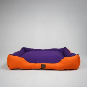 Skatrs Square Shaped bed for Dogs & Cats (Orange/Purple)